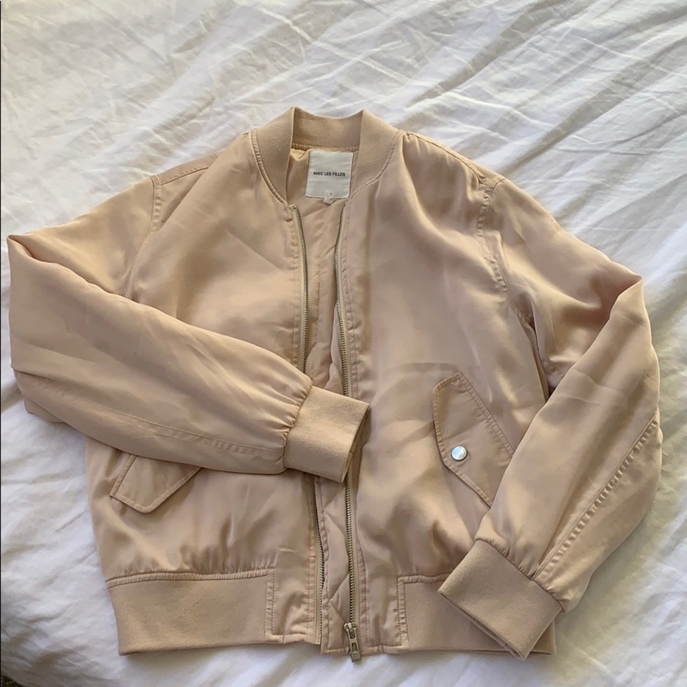 Blush pink bomber jacket, Avec Les Filles